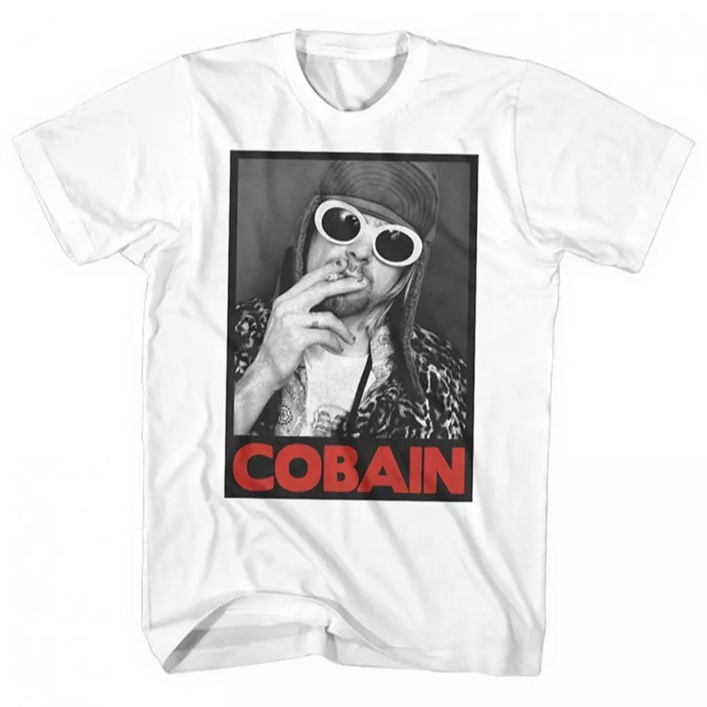 KURT COBAIN / カート・コバーン / KURT COBAIN CIGARETTE WHITE MEN'S T-SHIRT (L)