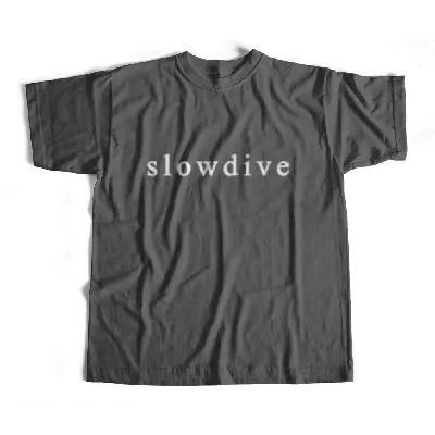 SLOWDIVE / スロウダイヴ / BLURRED LOGO TEE (CHARCOAL)(S)