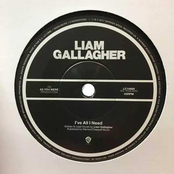 LIAM GALLAGHER / リアム・ギャラガー / I'VE ALL I NEED (7")