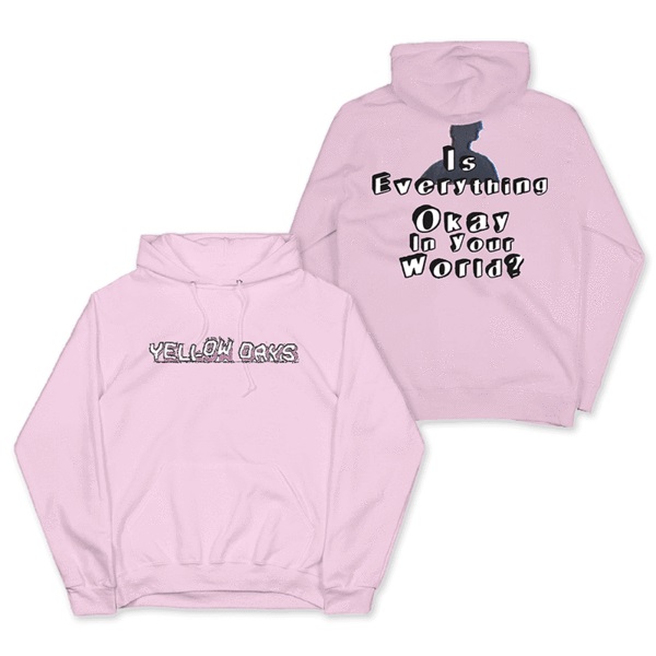 YELLOW DAYS / イエロー・デイズ / IS EVERYTHING OKAY PINK PULLOVER HOOD (M)