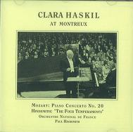 CLARA HASKIL / クララ・ハスキル / MOZART:PIANO CONCERTO 20/HINDEMITH:TEMPERAMENTS