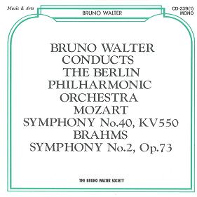 BRUNO WALTER / ブルーノ・ワルター / Mozart:SYMPHONY NO.40/Brahms:SYMPHONY NO.2
