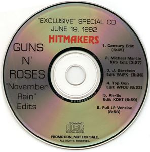GUNS N' ROSES / ガンズ・アンド・ローゼズ / NOVEMBER RAIN (EDITS)
