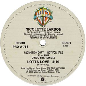 NICOLETTE LARSON / ニコレット・ラーソン / LOTTA LOVE