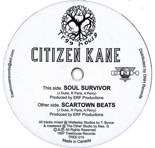 CITIZEN KANE (HIPHOP) / SOUL SURVIVOR / SCARTOWN BEATS 7"