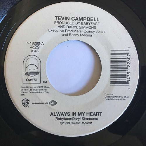 TEVIN CAMPBELL / テヴィン・キャンベル / ALWAYS IN MY HEART 7"