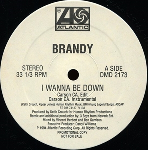 BRANDY / I WANNA BE DOWN 12" (PROMO)