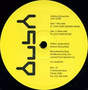 Andrew McLauchlan – Love Story レコード LOVE STORY/ANDREW MCLAUCHLAN/TECHNO｜CLUB/DANCE｜ディスクユニオン