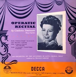 GIULIETTA SIMIONATO / ジュリエッタ・シミオナート / OPERATIC RECITAL
