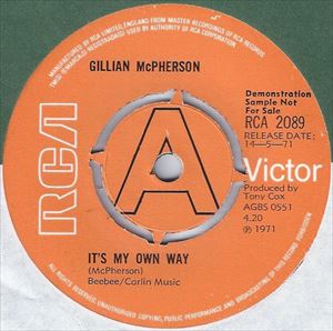 GILLIAN MCPHERSON / ギリアン・マクファーソン / IT'S MY OWN WAY
