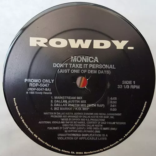 MONICA / モニカ / DON'T TAKE IT PERSONAL (JUST ONE OF DEM DAYS)