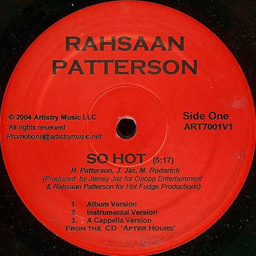 RAHSAAN PATTERSON / ラサーン・パターソン / SO HOT 12"