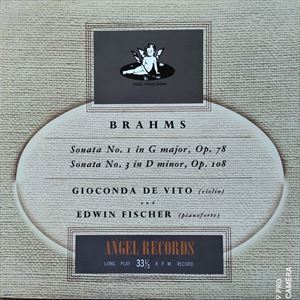 GIOCONDA DE VITO / ジョコンダ・デ・ヴィート / ブラームス: ヴァイオリン・ソナタ1&3番