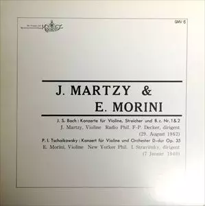 JOHANNA MARTZY / ヨハンナ・マルツィ / BACH:VIOLIN CONCERTO NO.1 & 2 / TCHAIKOVSKY:VIOLIN CONCERTO