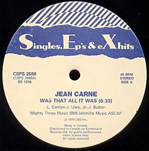 JEAN CARNE / SHARON RIDLEY / WAS THAT ALL IT IS WAS
