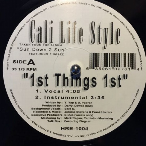 CALI LIFE STYLE / 1ST THINGS 1ST 12"