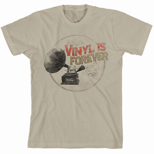 RECORD STORE DAY / FOREVER PHONOGRAPH SLIM FIT KHAKI T-SHIRT (MEDIUM) (BLACK FRIDAY EXCLUSIVE)