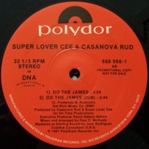 SUPER LOVER CEE & CASANOVA RUD / DO THE JAMES - US ORIGINAL PROMO PRESS -
