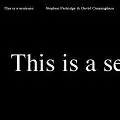 STEPHEN PARTRIDGE/DAVID CUNNINGHAM / ステファン・パートリッジ/デイヴィッド・カニンガム / THIS IS A SENTENCE