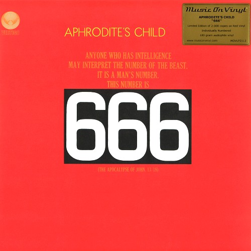 APHRODITE'S CHILD / アフロディテス・チャイルド / 666 (APOCALYPSE OF JOHN, 13 18): LIMITED EDITION OF 2.000 COPIES TRANSPARENT RED VINYL INDIVIDUALLY NUMBERED - 180g LIMITED VINYL