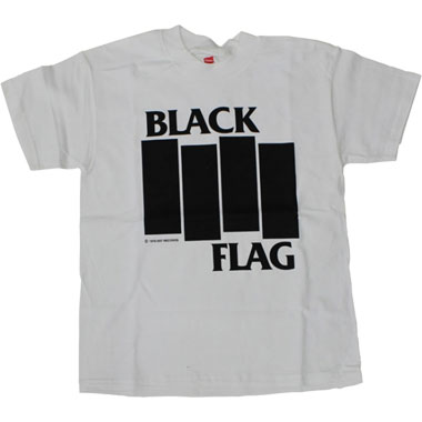 BLACK FLAG / ブラックフラッグ / LOGO WITH BARS (WHITE) Tシャツ (Mサイズ)