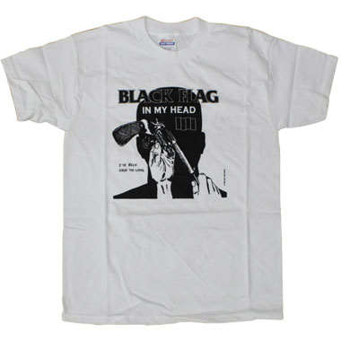 BLACK FLAG / ブラックフラッグ / IN MY HEAD ホワイト Tシャツ (Sサイズ)