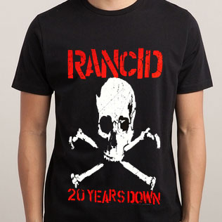 RANCID / ランシド / 20 YEARS DOWN SKULL (BLACK) Tシャツ (Sサイズ)