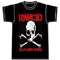 RANCID / ランシド / 20 YEARS DOWN SKULL (BLACK) Tシャツ (Mサイズ)