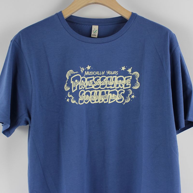 PRESSURE SOUNDS T-SHIRTS / FADED DENIM PRESSURE SOUNDS DANCEHALL LOGO L