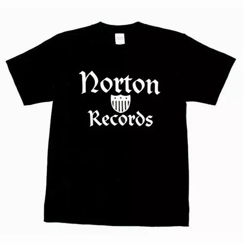 NORTON RECORDS / BLACK "GOLDEN CREST" SHIELD DESIGN (T-SHIRT SMALL)
