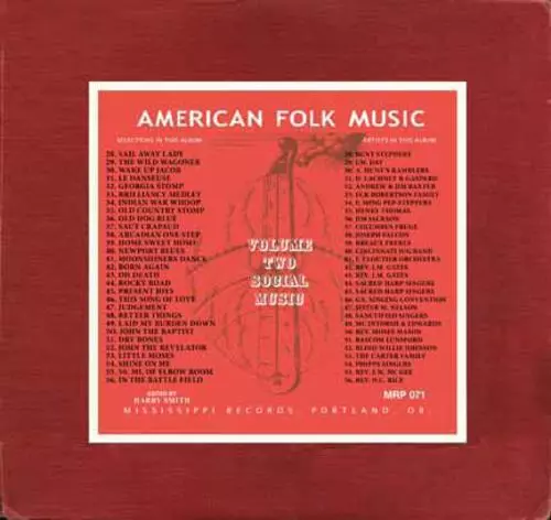 ANTHOLOGY OF AMERICAN FOLK MUSIC VOLUME 2 SOCIAL MUSIC (200G 2LP