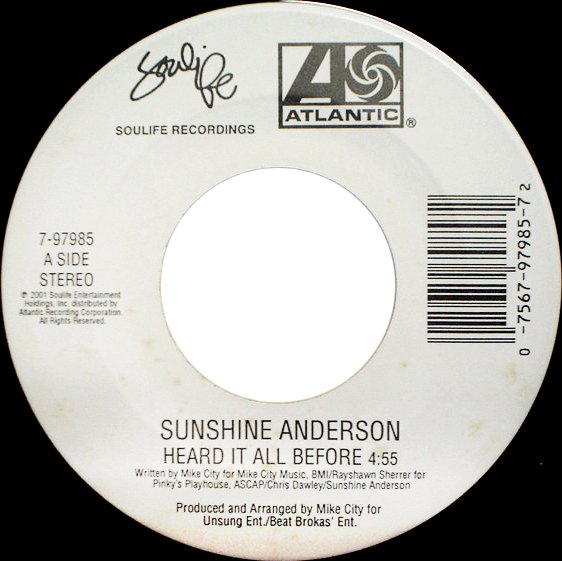 SUNSHINE ANDERSON / サンシャイン・アンダーソン / HEARD IT ALL BEFORE