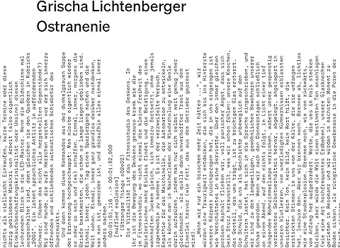 GRISCHA LICHTENBERGER / OSTRANENIE