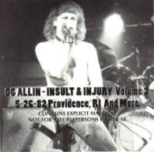GG ALLIN / ジージーアリン / INSULT & INJURY VOL.3