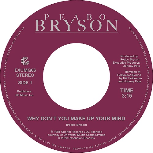 PEABO BRYSON / ピーボ・ブライソン / WHY DON'T YOU MAKE UP YOUR MIND / PARADISE(7")