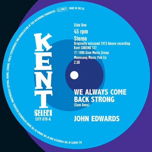 JOHN EDWARDS / ジョン・エドワーズ / WE ALWAYS COME BACK STRONG / TIN MAN (7")