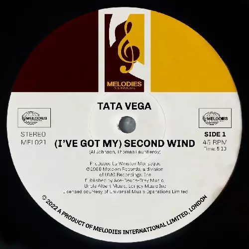 TATA VEGA / AL JOHNSON / I'VE GOT MY SECOND WIND (12")