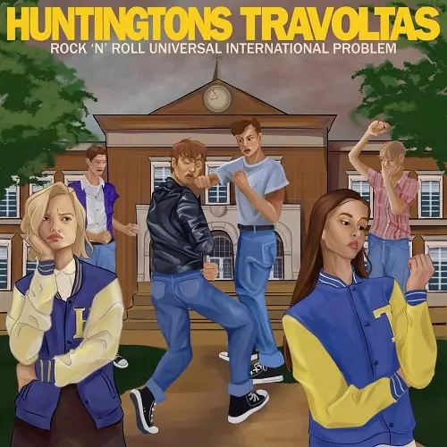 HUNTINGTONS : TRAVOLTAS / ROCK'N'ROLL UNIVERSAL INTERNATIONAL PROBLEM (LP/BLUE OPAQUE VINYL)