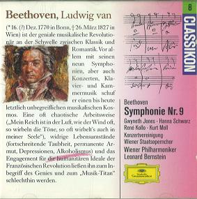LEONARD BERNSTEIN / レナード・バーンスタイン / Beethoven : Symphony Nr.9 d-moll op.125 / ベートーヴェン:交響曲第9番ニ短調作品125「合唱付き」