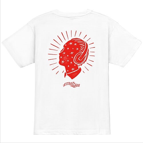 ASTROLLAGE / LOGO POCKET T-SHIRTS WHITE/RED SIZE:S