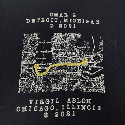 OMAR S / オマーS / OMAR S X VIRGIL ABLOH T-SHIRTS SIZE:L (BLACK)