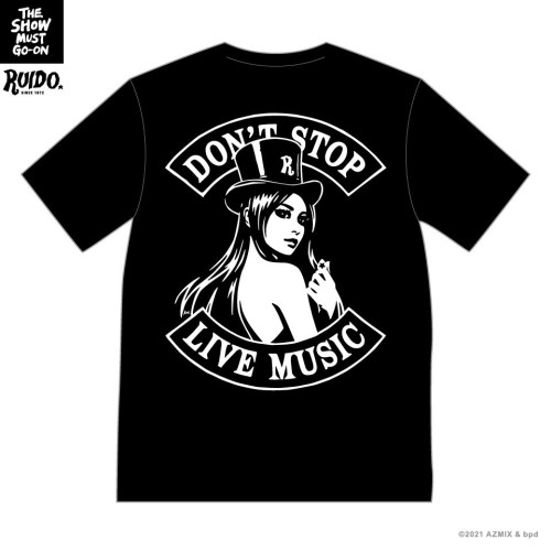 RUIDO / THE SHOW MUST GO-ON スローガン Tシャツ BLACK