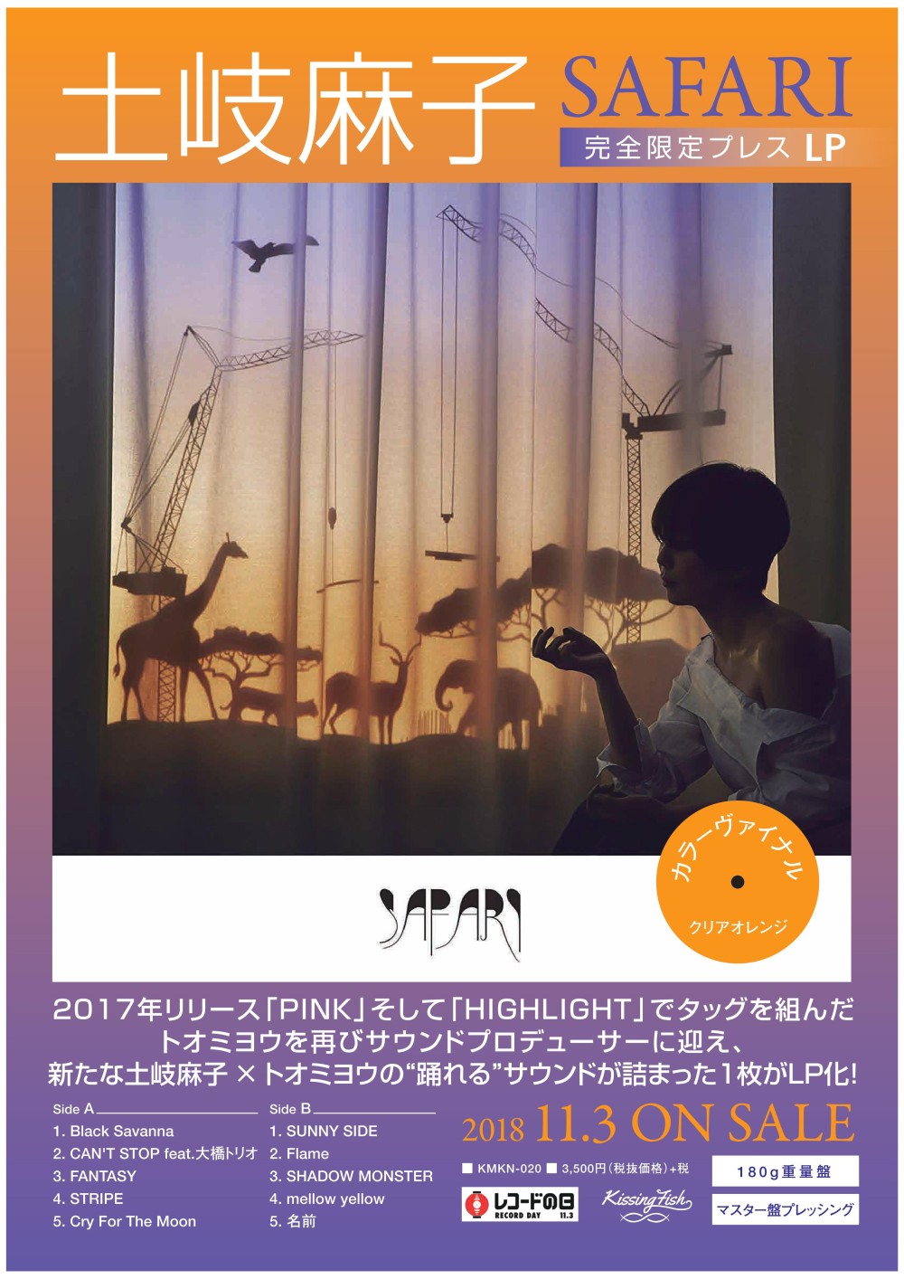 上等な 土岐麻子 アナログ盤3部作 PINK SAFARI PASSION BLUE - レコード