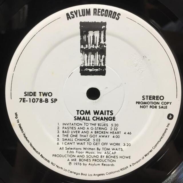 TOM WAITS / Small Change (LP) / Asylum | WAXPEND RECORDS