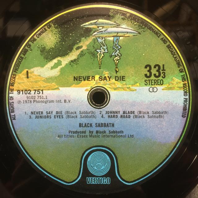 BLACK SABBATH NEVER SAY DIE LPレコード 美品 - 洋楽