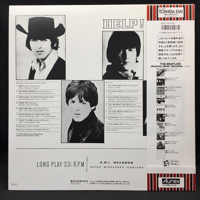 細帯赤盤】Beatlesビートルズ Help EAS70134-