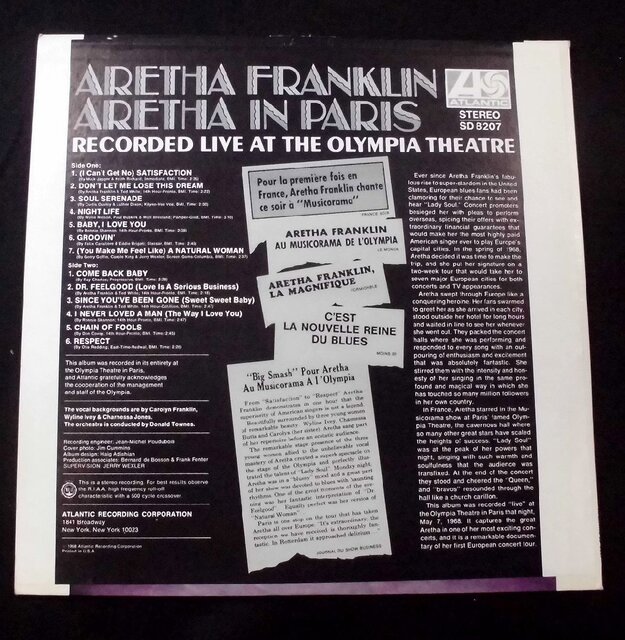 ARETHA FRANKLIN / ARETHA IN PARIS 2