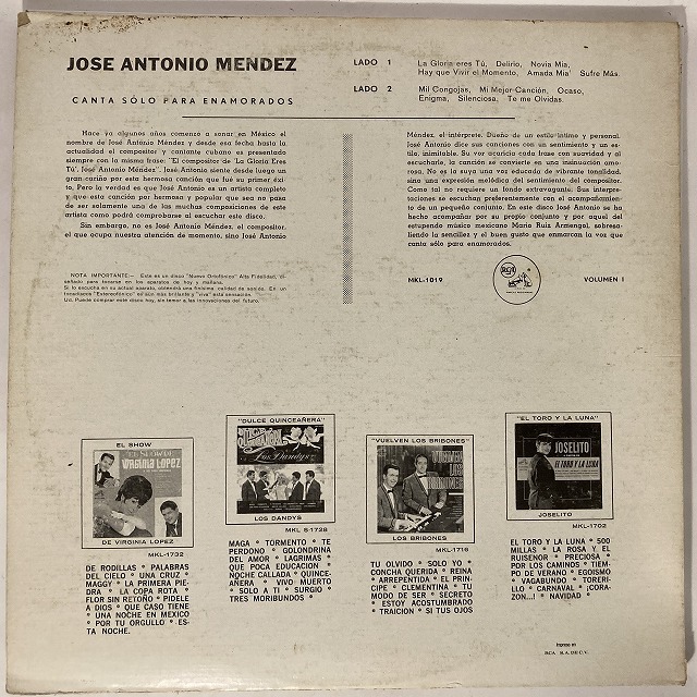 LATIN】-中古レコード- 素晴らしきホセ・アントニオ・メンデスの