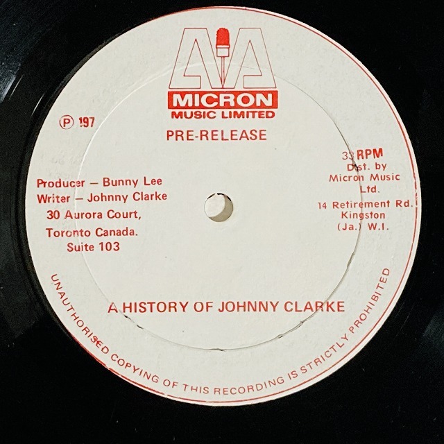 JOHNNY CLARKE / HISTORY OF JOHNNY CLARKE