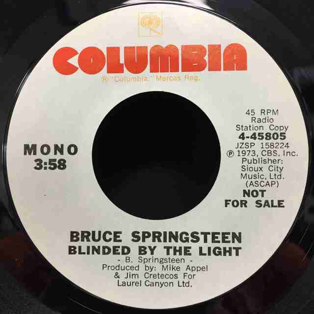 BRUCE SPRINGSTEEN / BLINDED BY THE LIGHT(PICTURE SLEEVE) 7